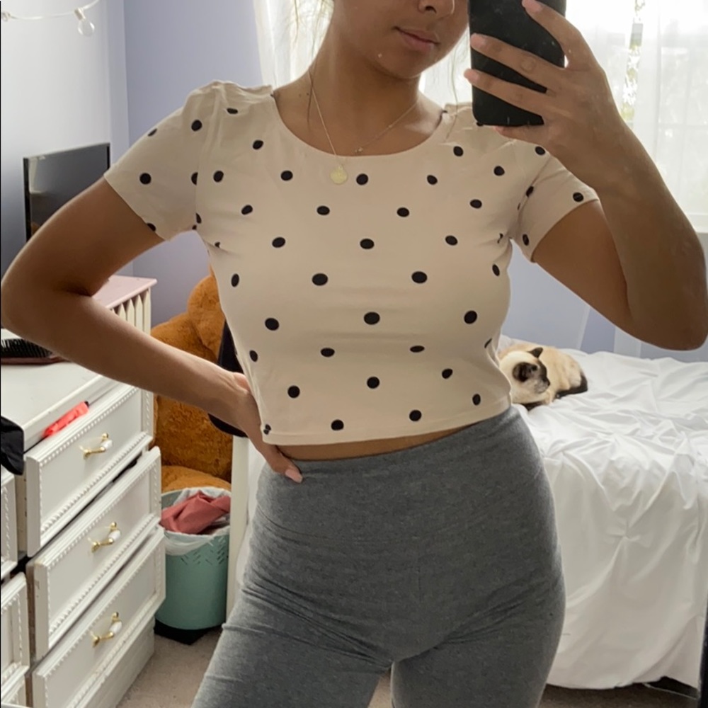 Cream crop top